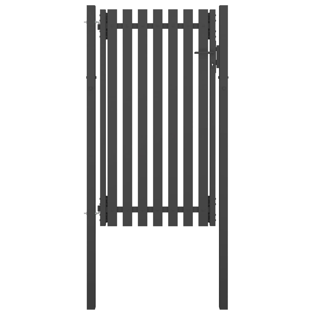 Maison Exclusive - Puerta de valla del jardín de acero gris antracita 1x2 25 cm