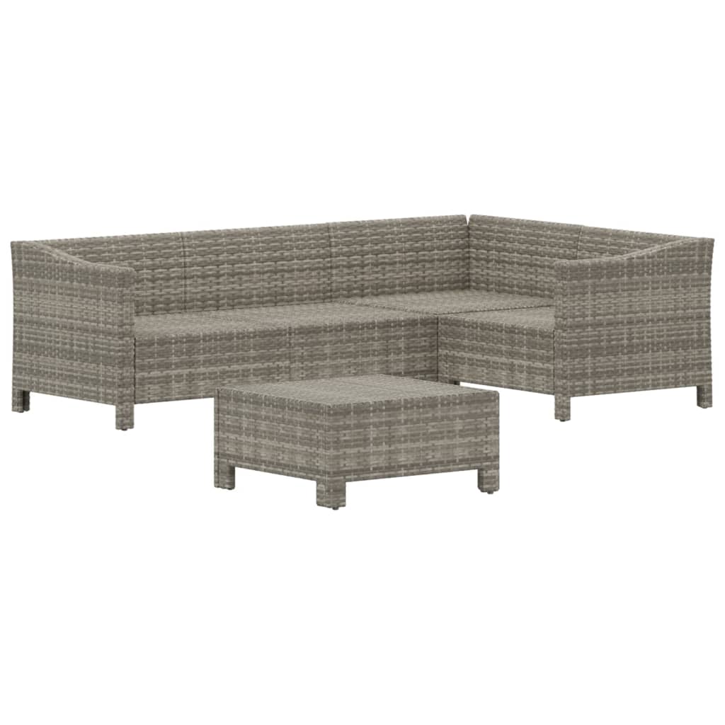 Maison Exclusive - Set De Muebles De Jardín 5 Pzas Y Cojines Ratán Sintético Gris
