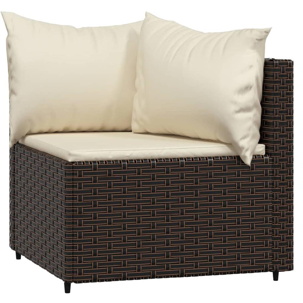 Maison Exclusive - Set Muebles De Jardín 4 Piezas Y Cojines Ratán Sintético Marrón