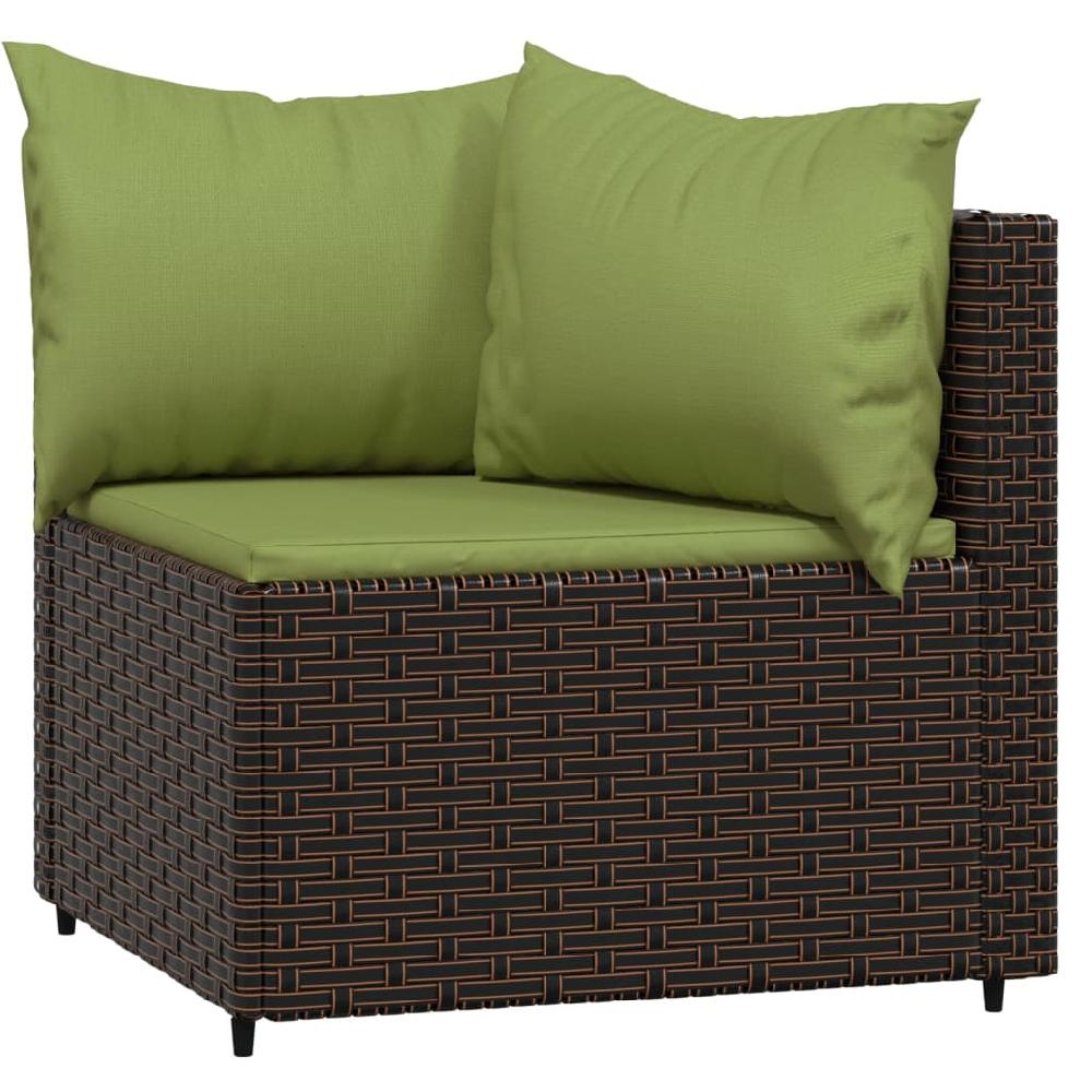 Maison Exclusive - Set Muebles De Jardín 4 Piezas Y Cojines Ratán Sintético Marrón