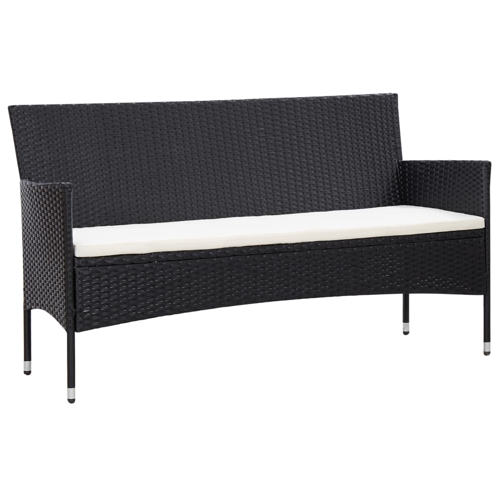 Maison Exclusive - Set Muebles De Jardín Y Cojines 5 Piezas Ratán Sintético Negro