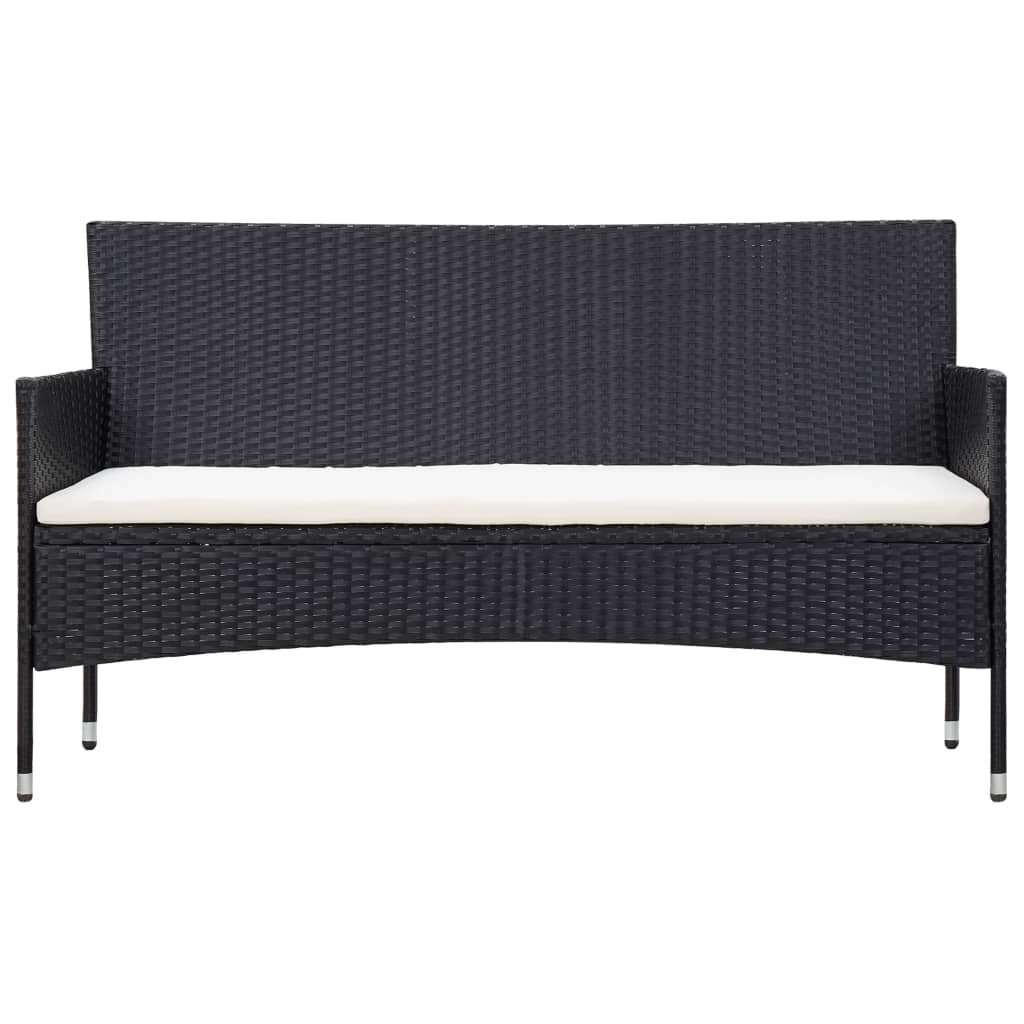 Maison Exclusive - Set Muebles De Jardín Y Cojines 5 Piezas Ratán Sintético Negro