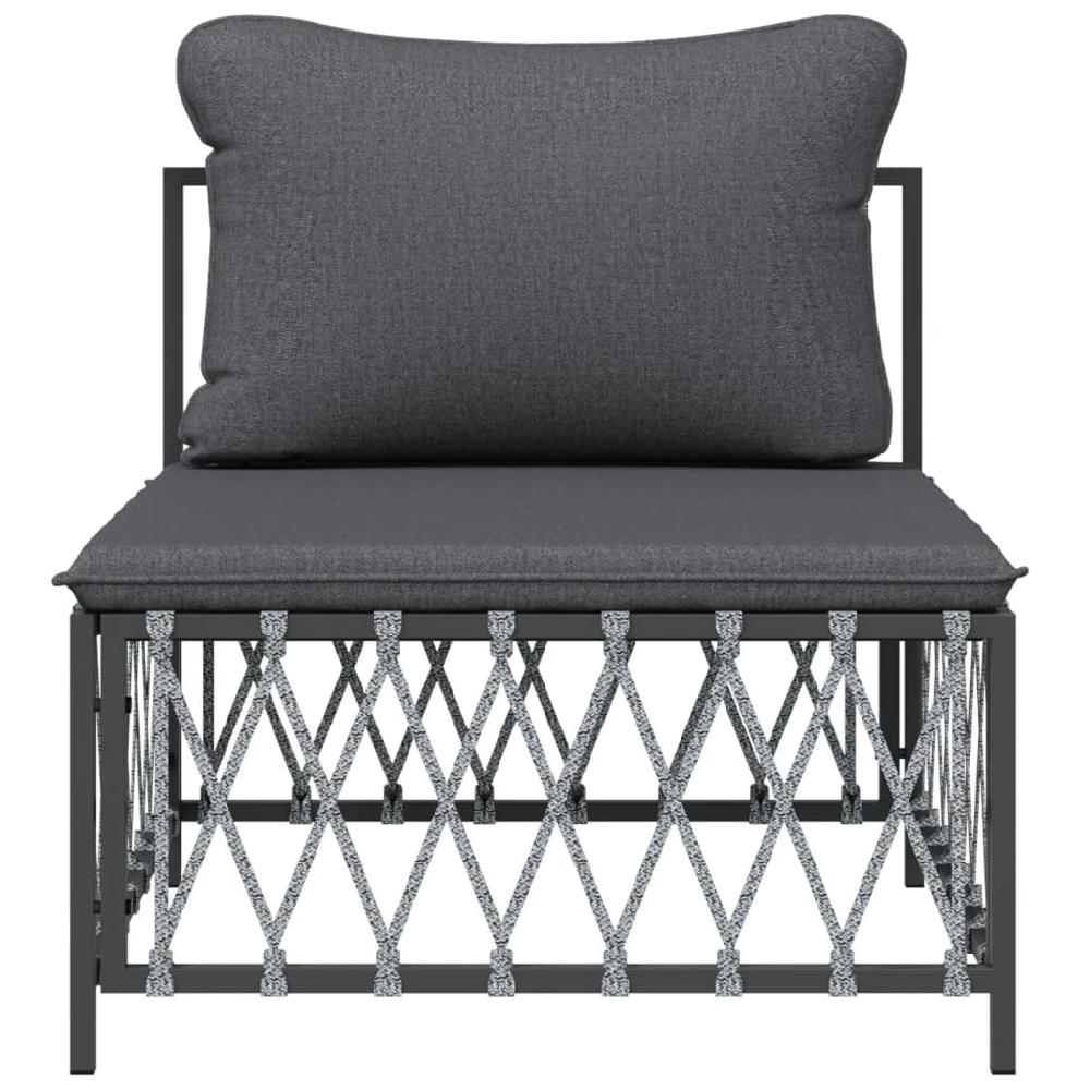 Maison Exclusive - Sofá Central De Jardín Con Cojines Tela Tejida Gris Antracita