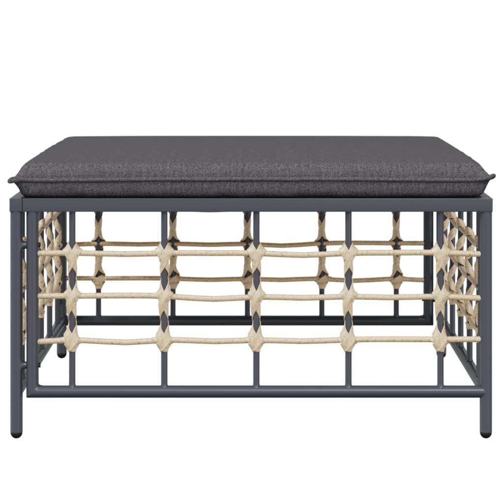 Maison Exclusive - Taburete De Jardín Con Cojín Ratán Sintético Gris Oscuro