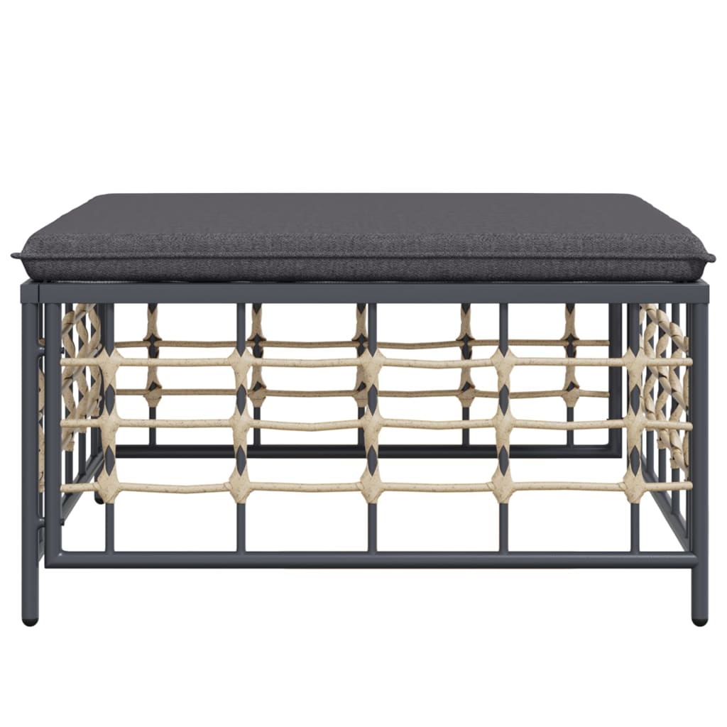 Maison Exclusive - Taburete De Jardín Con Cojín Ratán Sintético Gris Oscuro