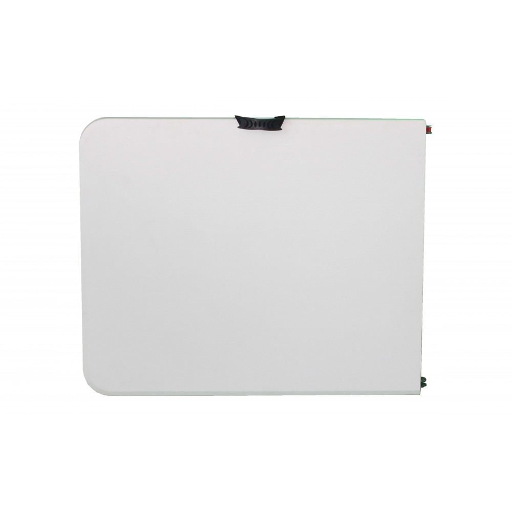 Marbueno Mesa Plegable Rectangular Resina Blanco Estructura De Acero Capacidad 4-6 Persona