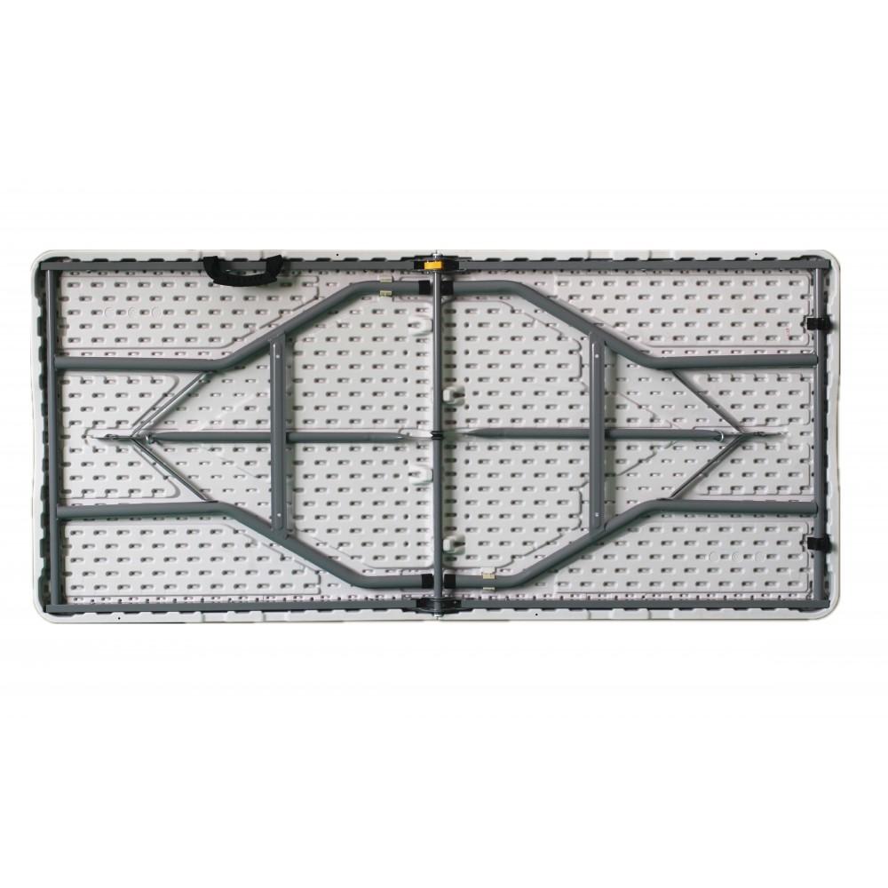 Marbueno Mesa Plegable Rectangular Resina Blanco Estructura De Acero Capacidad 4-6 Persona