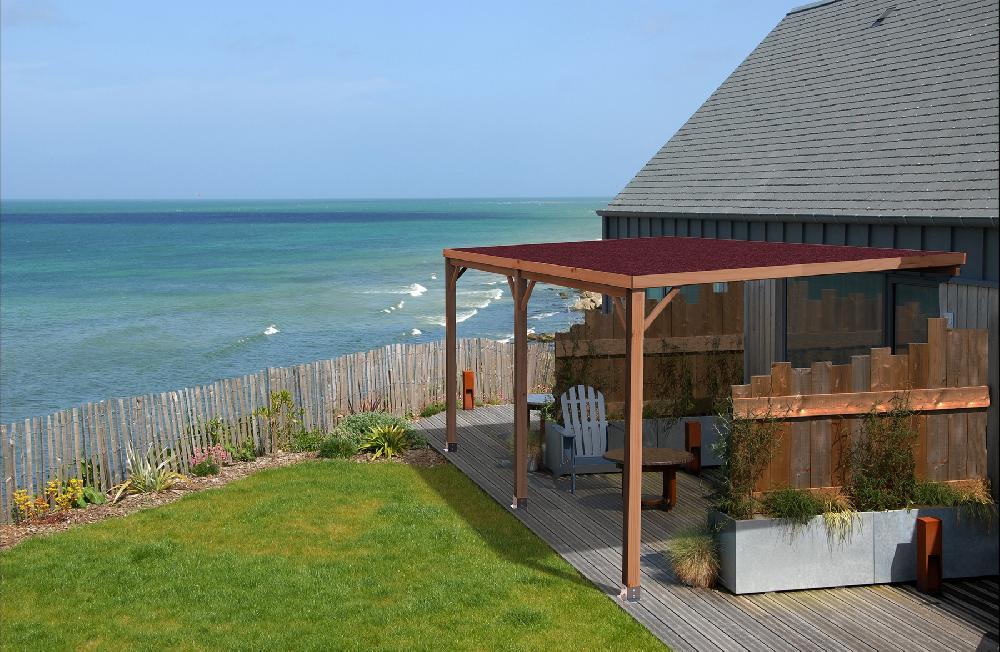 Marquesina de madera Aitana marrón de 300x500 cm