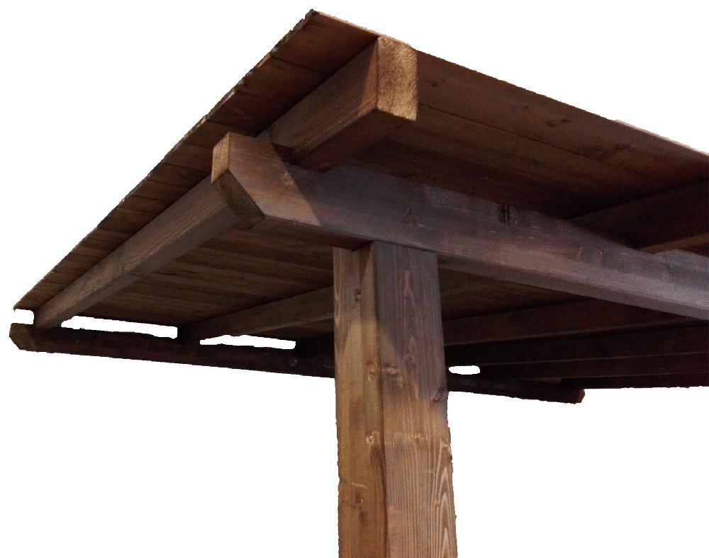 Marquesina De Madera Laminada Ordesa Marrón 400 X 300 Cm