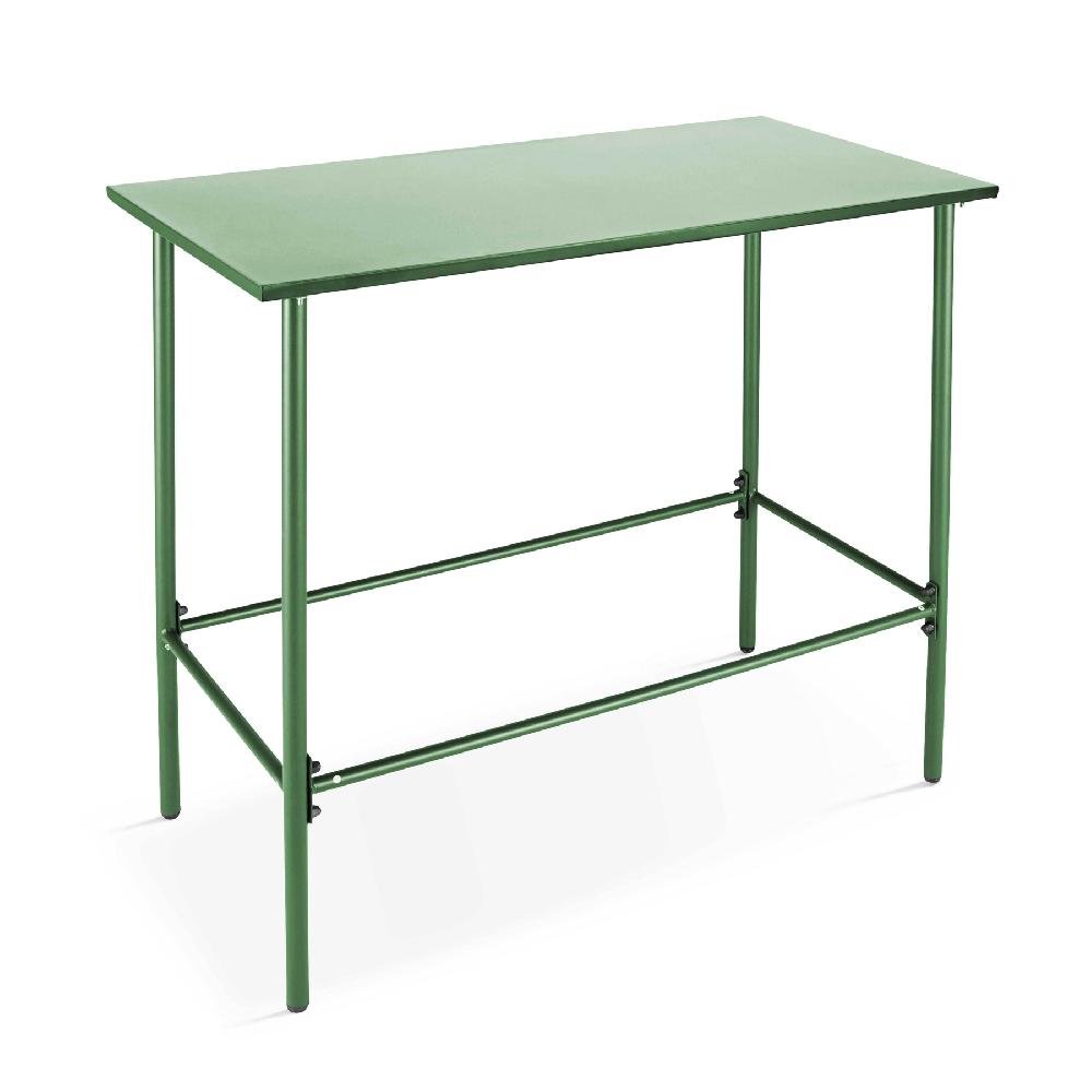Mesa alta de comedor de metal verde cactus de 120 cm Palavas - Oviala