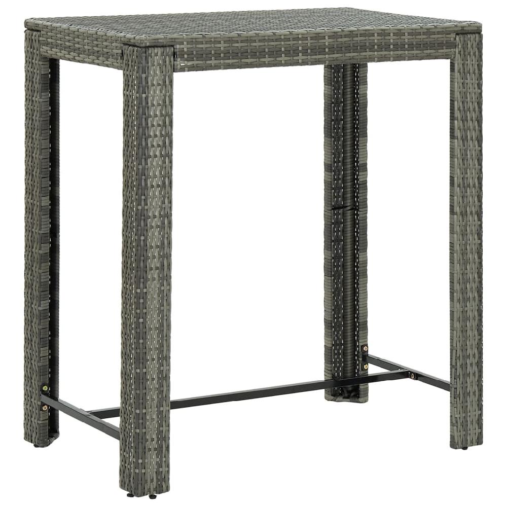 Mesa Alta De Jardín Gris 100x60 5x110 5 Cm Resina Mimbre
