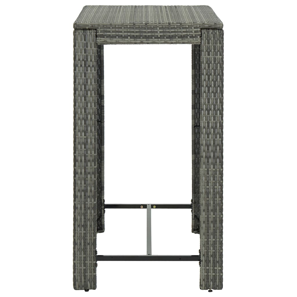 Mesa Alta De Jardín Gris 100x60 5x110 5 Cm Resina Mimbre