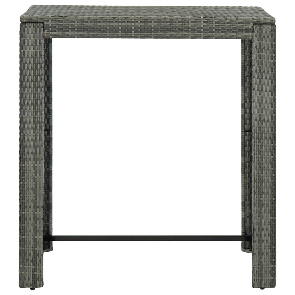 Mesa alta de jardín Gris 100x60 5x110 5 cm Resina mimbre