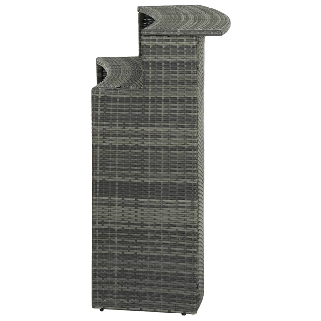 Mesa Alta De Jardín Ratán Sintético Gris 120x55x110 Cm