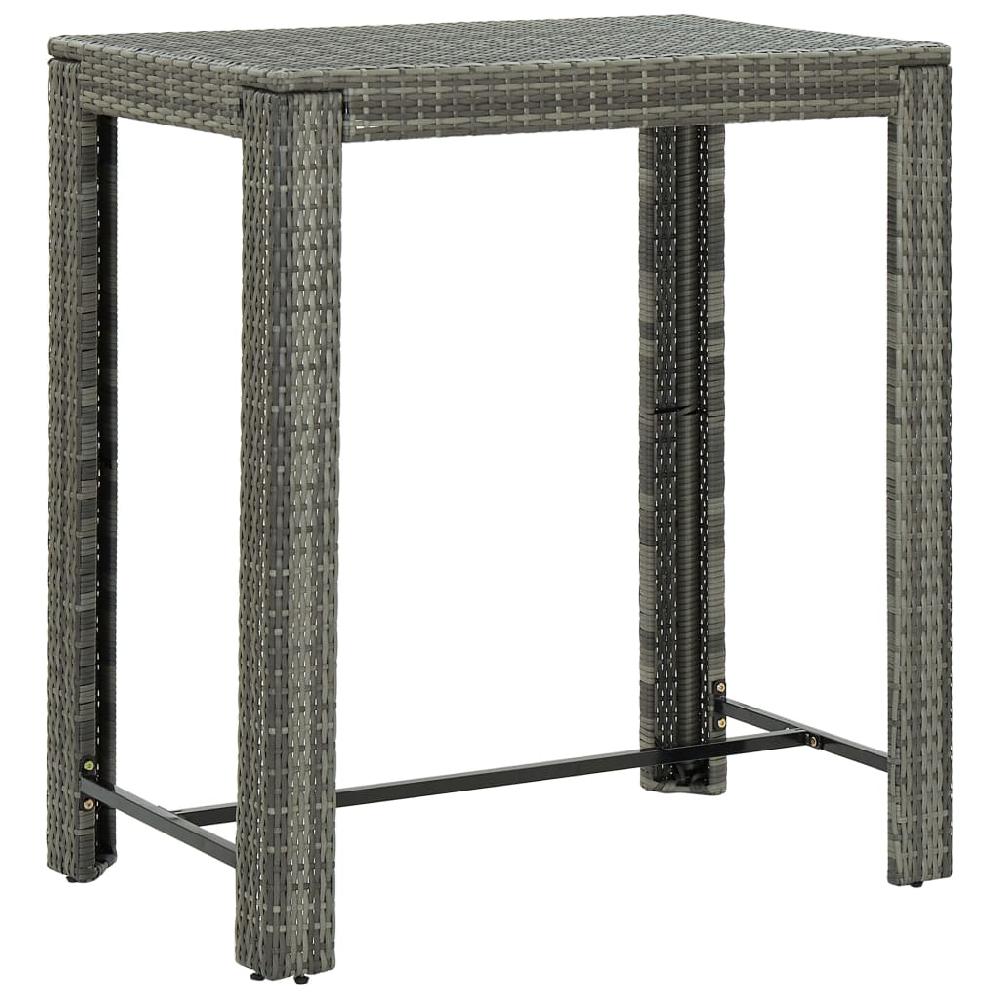 Mesa alta para jardín ratán sintético gris 100x60 5x110 5 cm