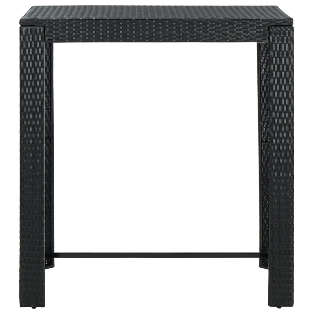 Mesa Alta Para Jardín Ratán Sintético Negro 100x60 5x110 5 Cm