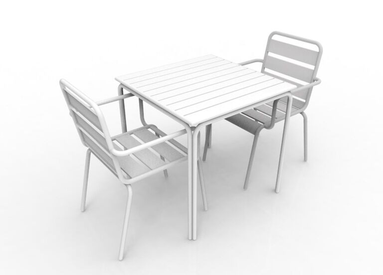 MESA ALUMINIO ALEGRIA BLANCA 70x70 CM