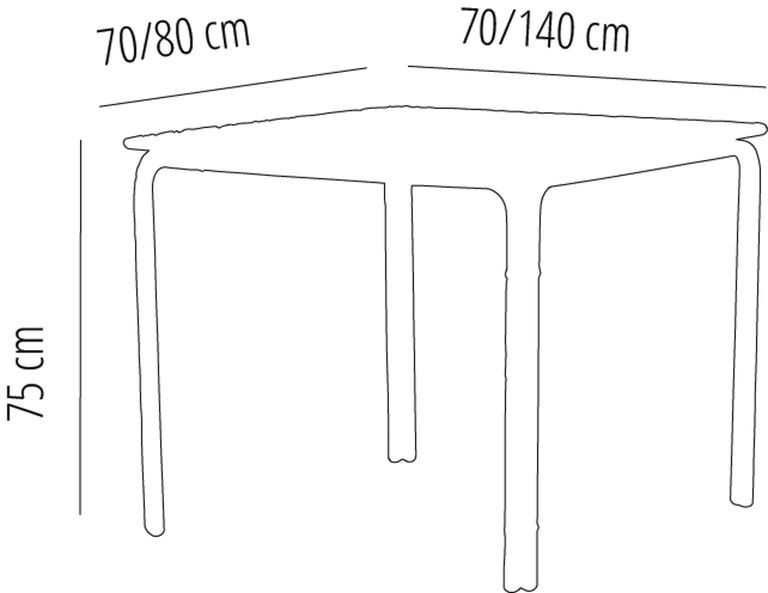 MESA ALUMINIO ALEGRIA BLANCA 70x70 CM