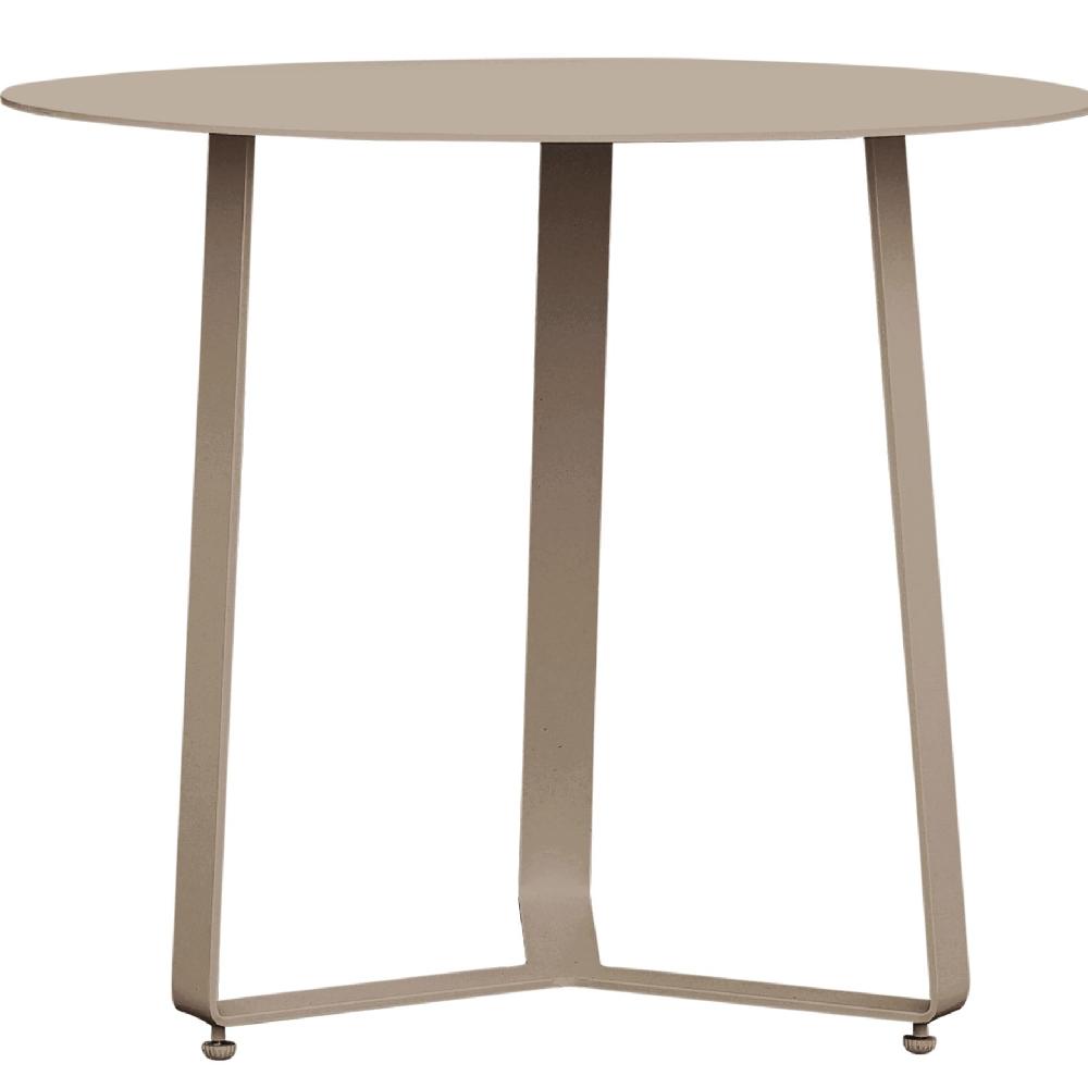 Mesa Auxiliar Bangor Diam 60cm Exterior Y Jardín De Aluminio Taupe