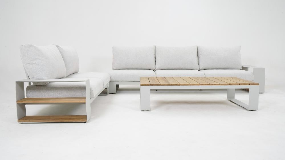 Mesa Auxiliar De Exterior De Aluminio Surrey Blanco De 70x20x70 Cm