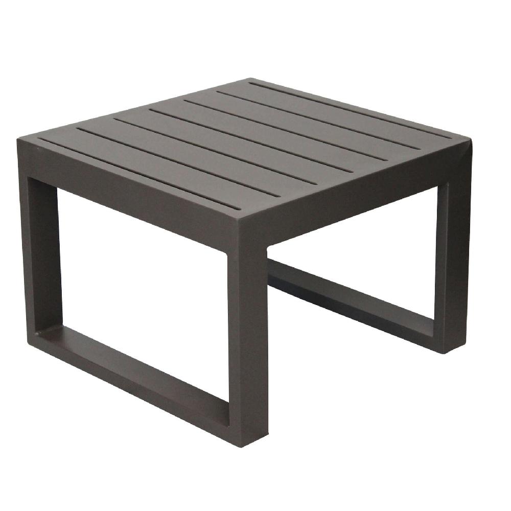 Mesa auxiliar de jardín de aluminio 45x45cm Taupe mod. Cuba