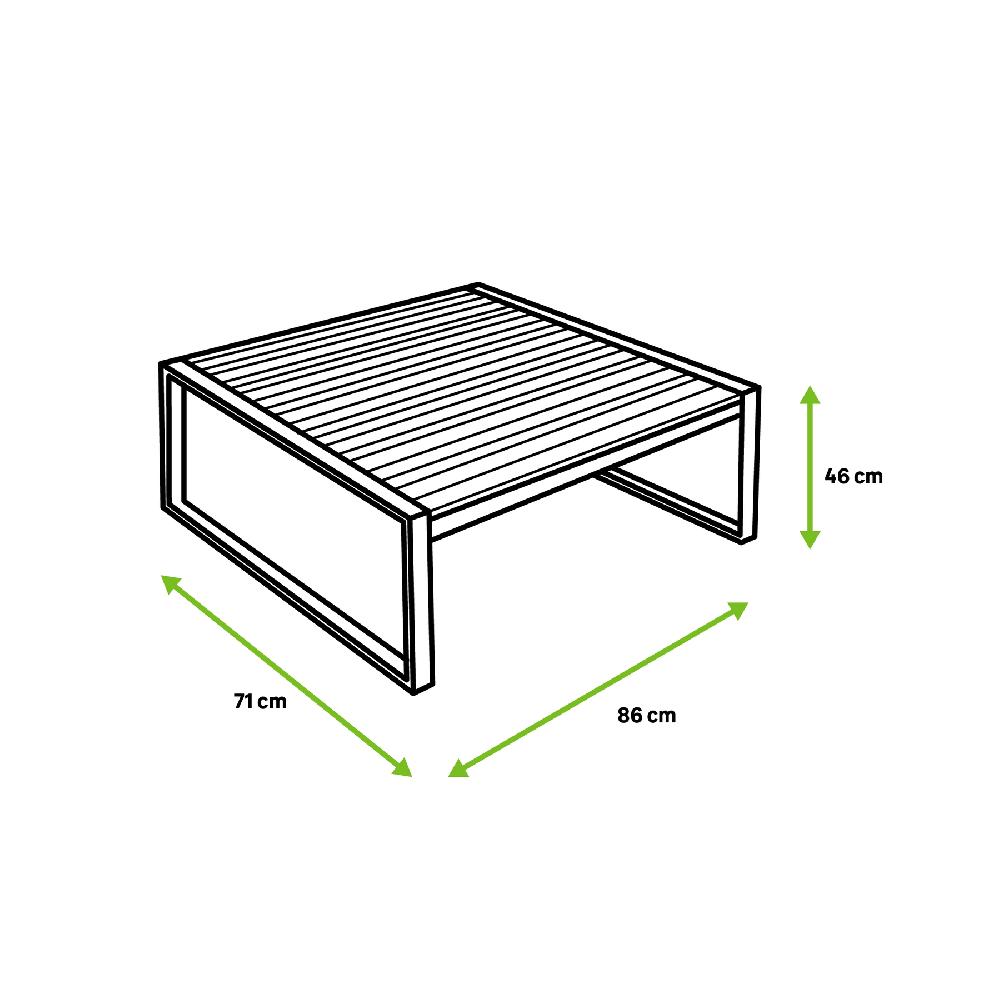 Mesa Auxiliar De Jardín De Aluminio Port Isabel Marrón De 85.9x28.85x76 Cm