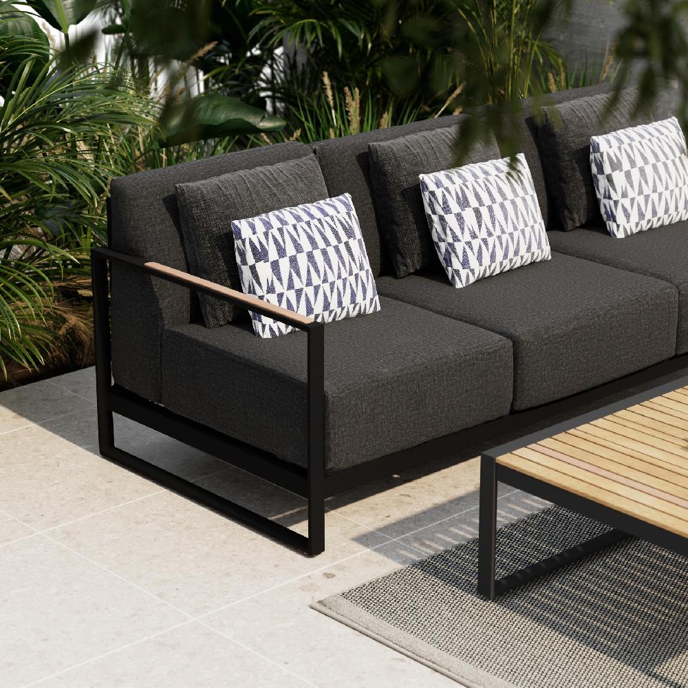 Mesa Auxiliar De Jardín De Aluminio Port Isabel Marrón De 85.9x28.85x76 Cm