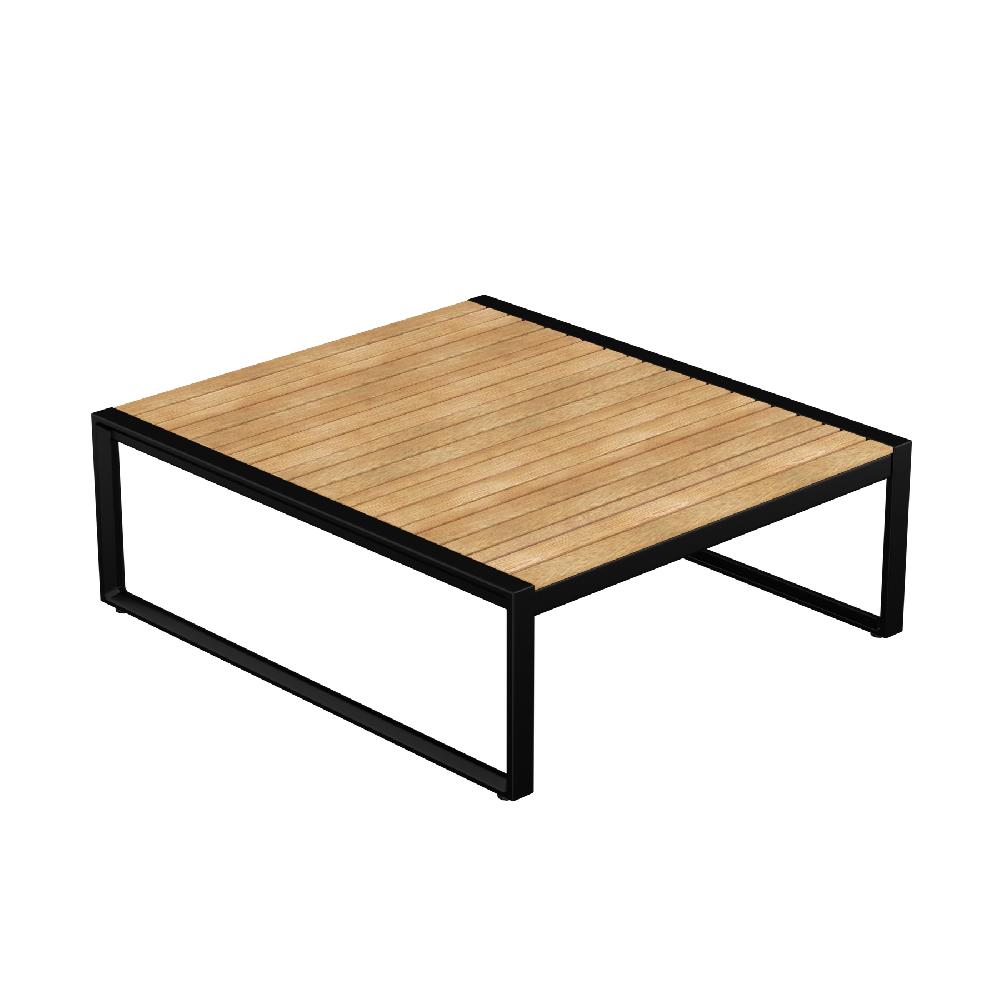 Mesa auxiliar de jardín de aluminio Port Isabel marrón de 85.9x28.85x76 cm