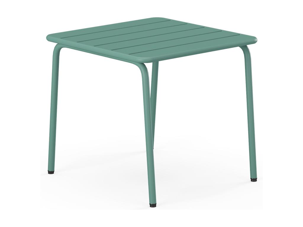 Mesa auxiliar de jardín de metal cuadrada - Verde almendra - MIRMANDE de MYLIA