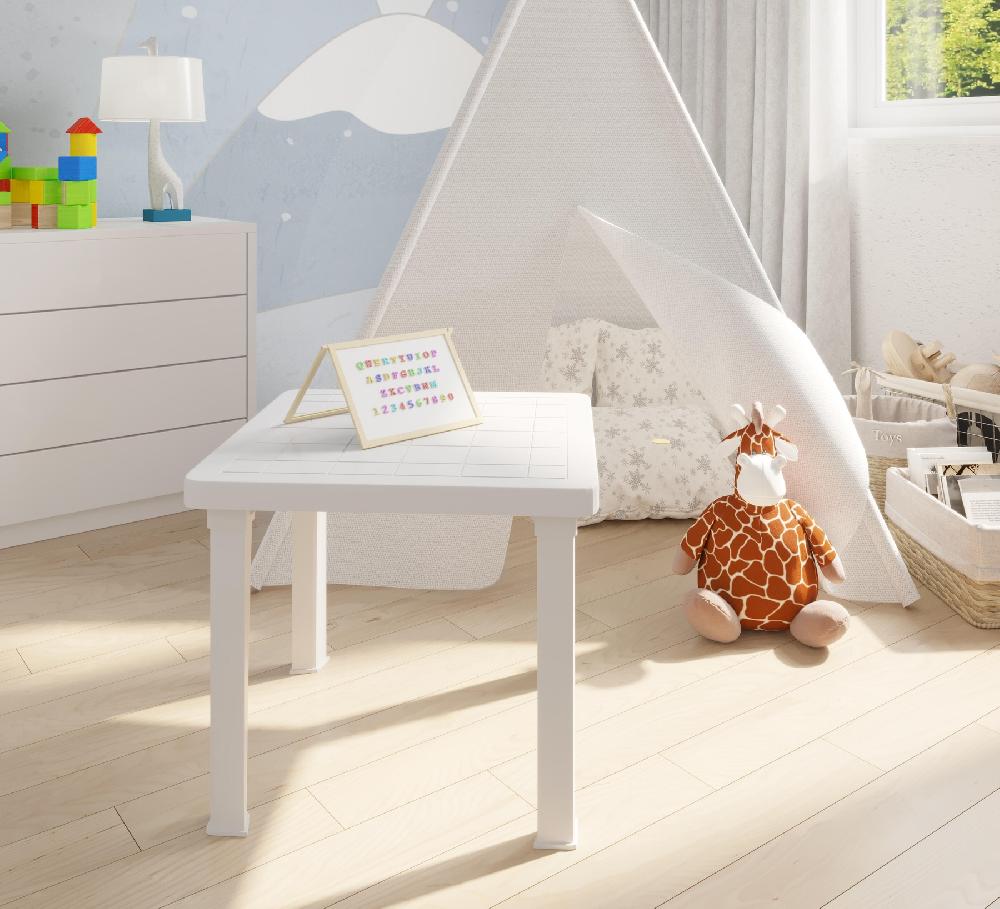 Mesa Auxiliar De Jardín De Polipropileno Andorra Blanco De 47x41x47 Cm