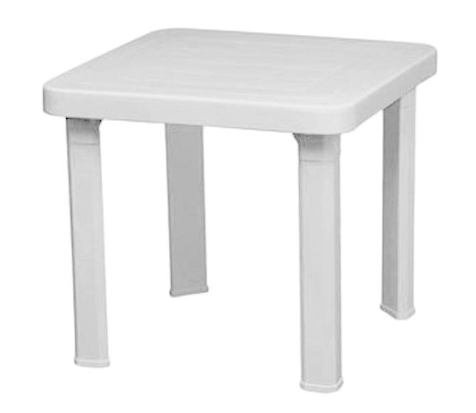 Mesa auxiliar de jardín de polipropileno Andorra blanco de 47x41x47 cm