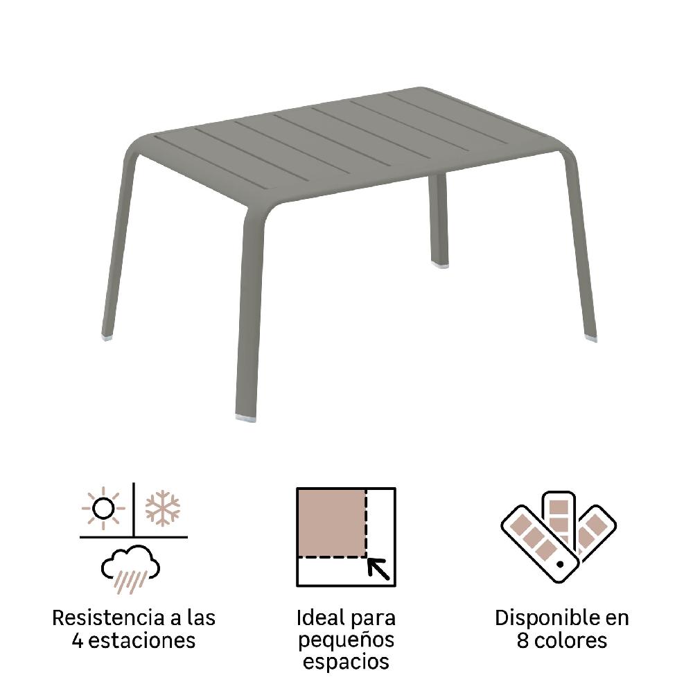 Mesa Auxiliar De Jardín NATERIAL Idaho De Aluminio Verde De 59x41x30 Cm