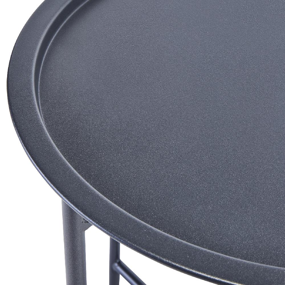 Mesa Auxiliar De Metal Naterial Mobis De ø 45 Cm Gris