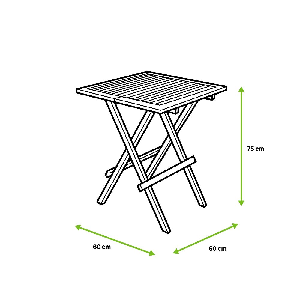 Mesa Auxiliar De Teca Marrón De 60x75x60 Cm
