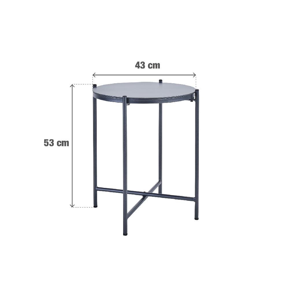 Mesa Auxiliar Naterial Mobis Efecto Cemento Gris De ø 43 Cm