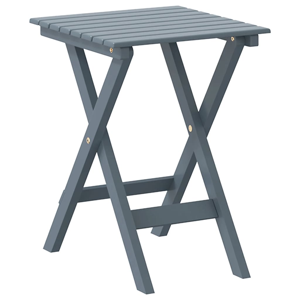 Mesa Auxiliar Plegable Gris En Madera Maciza De álamo