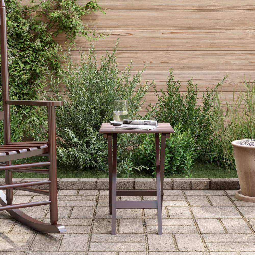 Mesa Auxiliar Plegable Marrón En Madera Maciza De álamo