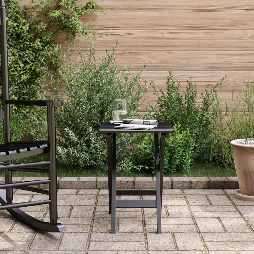 Mesa Auxiliar Plegable Negra En Madera Maciza De álamo