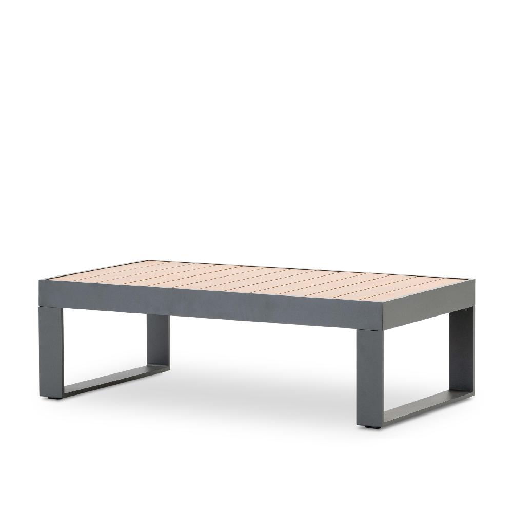 Mesa baja jardin aluminio antracita efecto madera - Manhattan