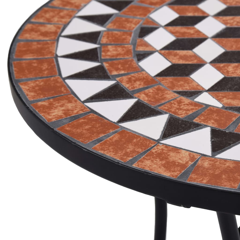 Mesa Bistró De Mosaico Cerámica Marrón 60 Cm