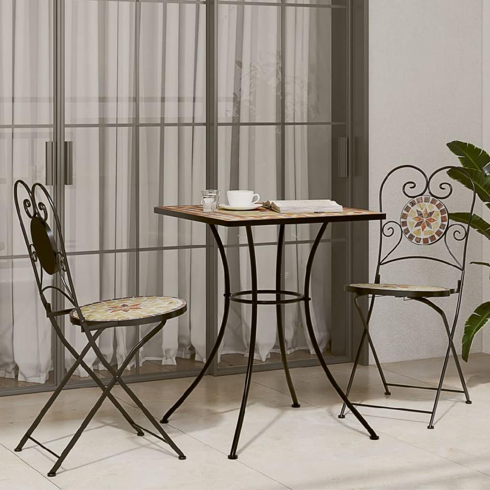 Mesa Bistro Mosaico Terracota 60x60x74 Cm Cerámica