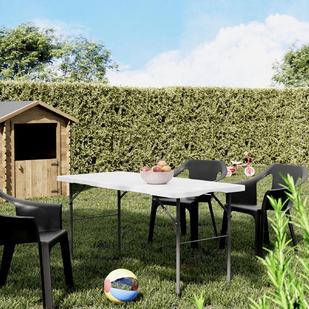 Mesa Catering Basic De Acero Blanco De 70 X 74 X 152 Cm