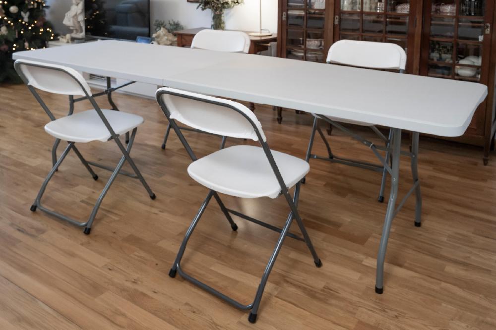 Mesa Catering Basic De Acero Blanco De 74 X 74 X 240 Cm