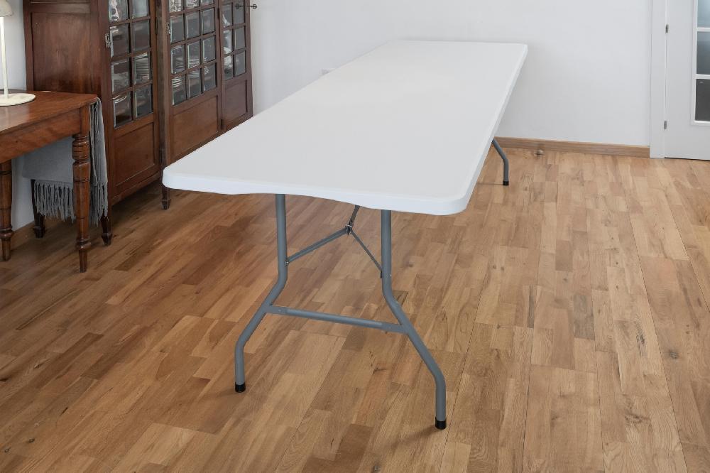 Mesa Catering Basic De Acero Blanco De 74 X 74 X 240 Cm