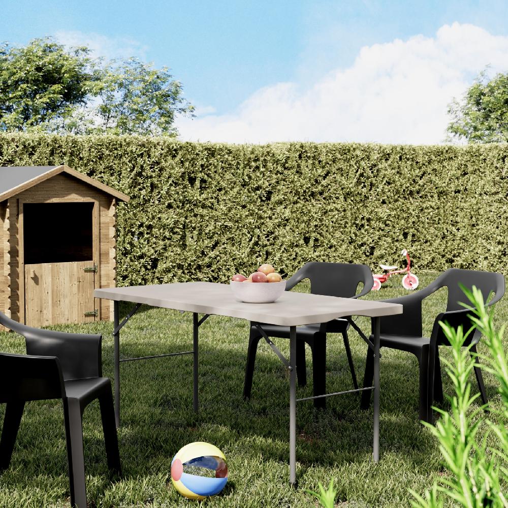 Mesa Catering Basic De Acero Topo De 74 X 74 X 180 Cm