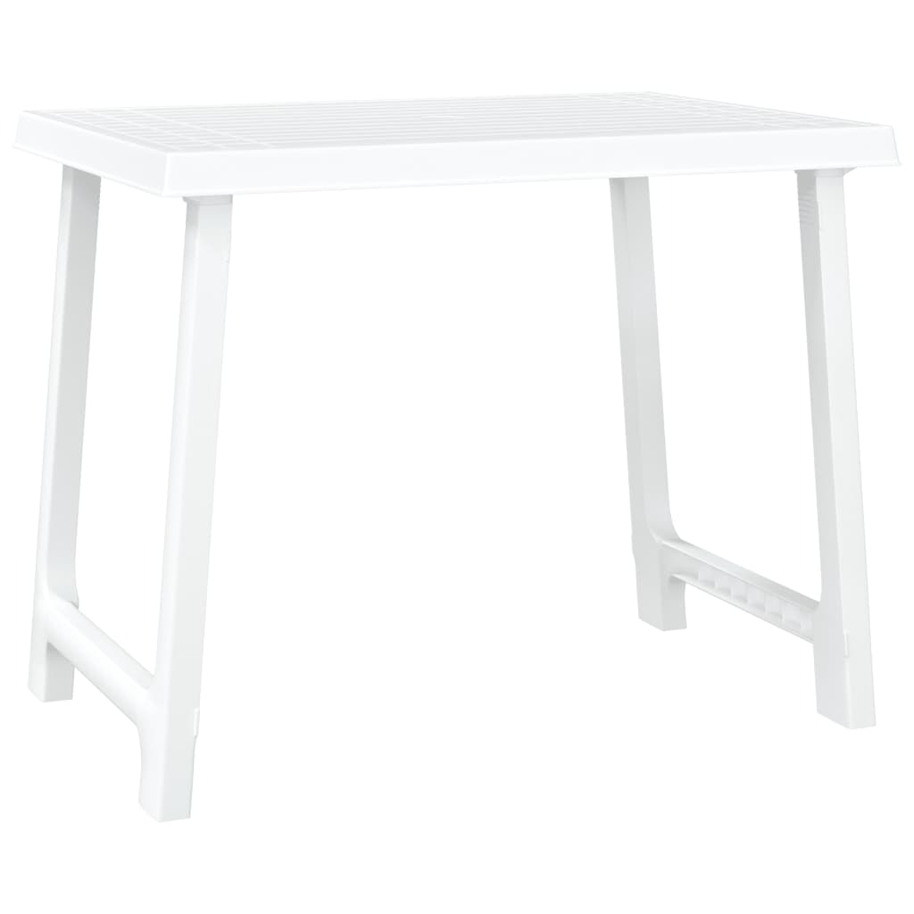 Mesa de camping blanca 79x56x64 cm PP aspecto madera