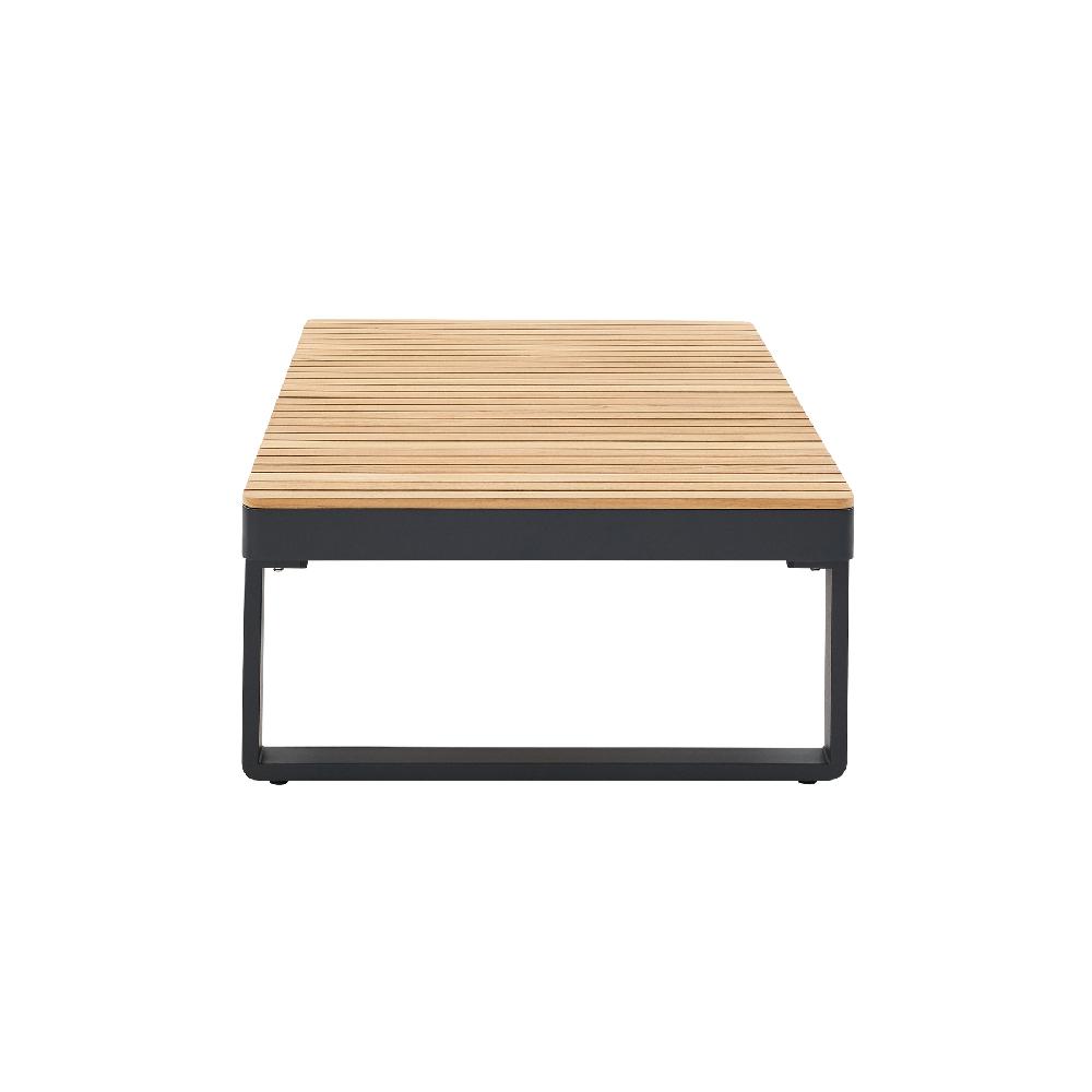 Mesa De Centro De Jardín De Aluminio Gris De 115x35.2x70 Cm