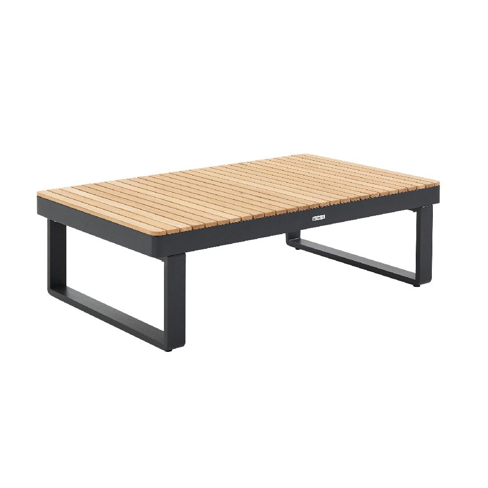 Mesa de centro de jardín de aluminio gris de 115x35.2x70 cm