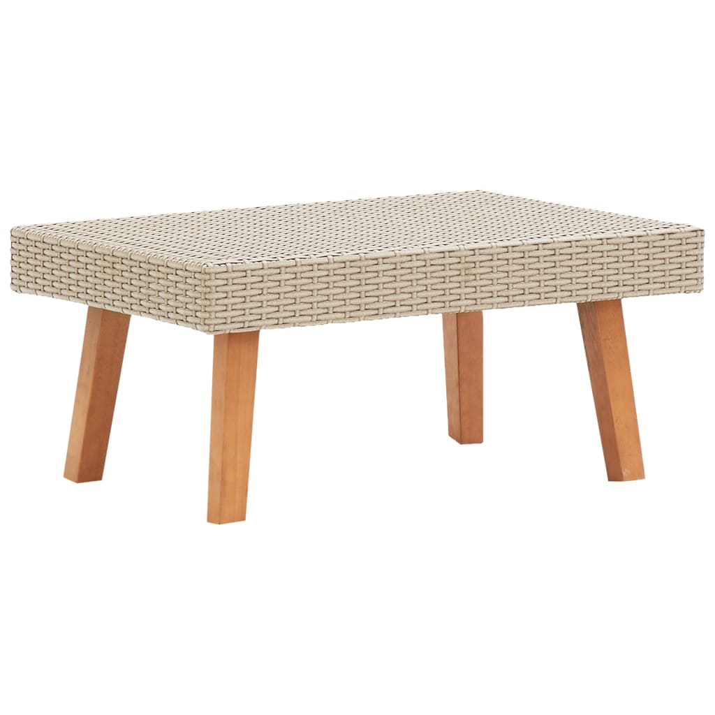 Mesa de centro de jardín resina ratán beige vidaXL