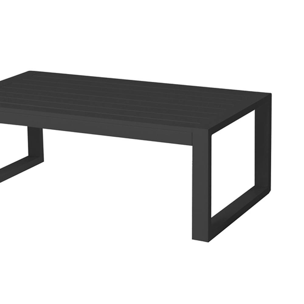Mesa De Centro Laminada De Jardín Io De Aluminio Gris Oscuro De 90x50x45 Cm